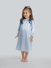 Round Neck Long Sleeve Silk Nightgown For Girls - DIANASILK